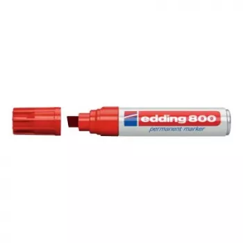 Rotulador permanente Edding 800 punta biselada rojo