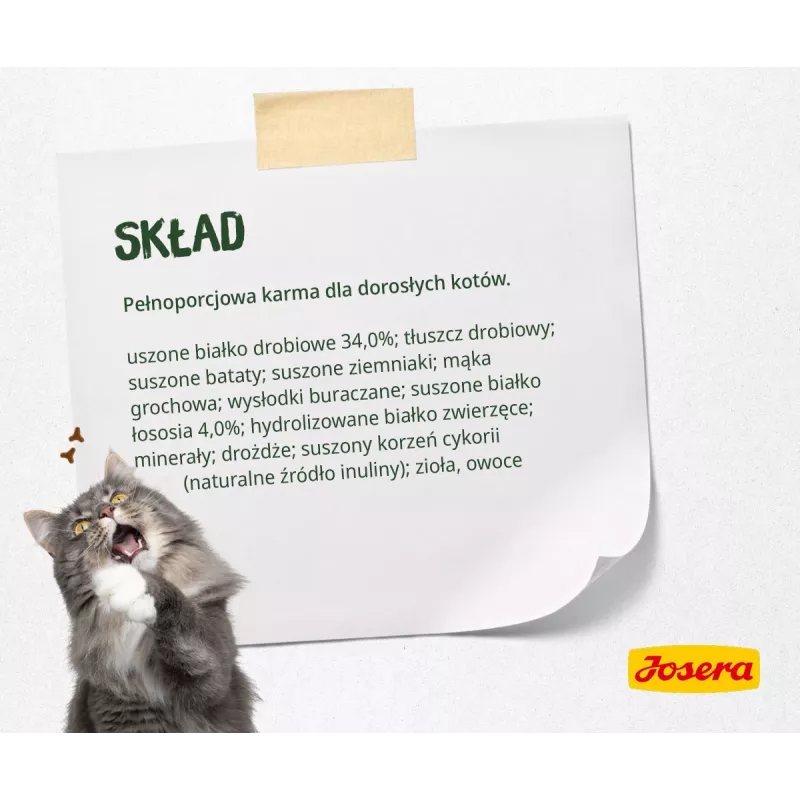 Comida seca para gatos JOSERA NatureCat Adult ave y salmón 2 kg, sin cereales, 33 % proteína, 20 % grasa