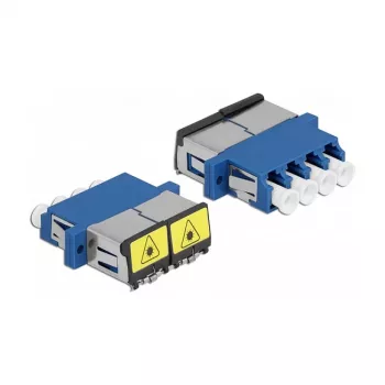Acoplador de fibra óptica DeLOCK 86903 LC cuádruple hembra a LC cuádruple hembra monomodo azul