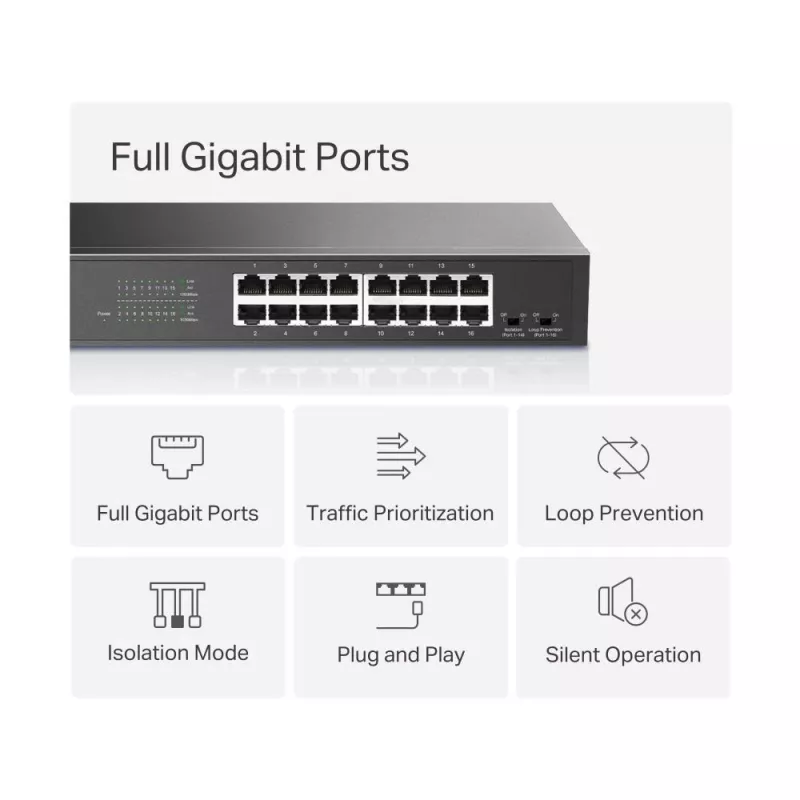 Mercusys MS116GS switch de red Gigabit Ethernet (10/100/1000) negro
