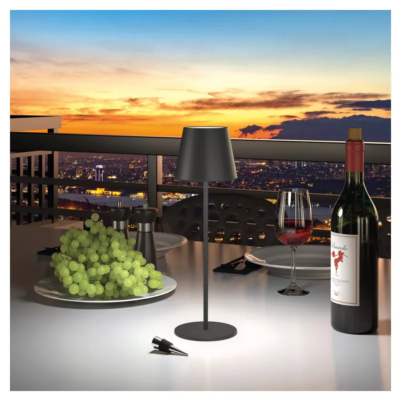 RealPower TableLight 360 3W lámpara de mesa LED negra IP44