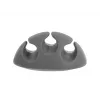 DeLOCK con 3 pasacables - set de sujetacables - montaje en mesa, montaje en superficie, apto para montaje en pared - gris, blanco (18297)