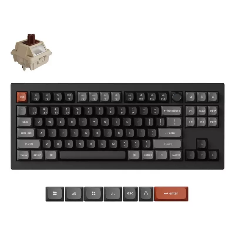 Teclado mecánico Keychron V3 Ultra 8K – cable y Bluetooth, QWERTY, RGB, negro