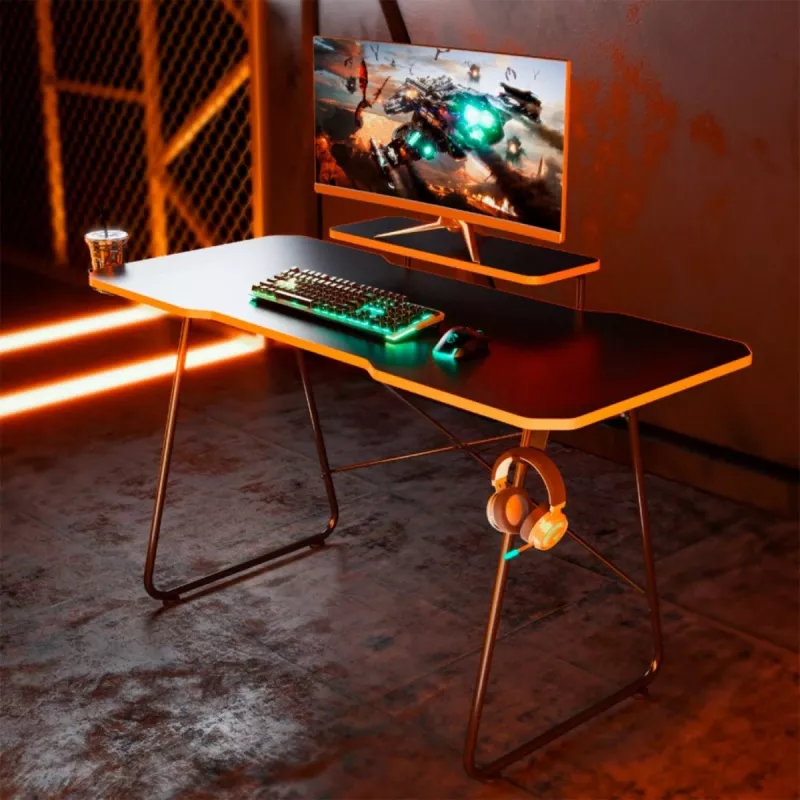 Escritorio gaming Maclean NanoRS con soporte para monitor máx. 50 kg altura 850 mm Negro RS170, mesa gaming, Negro