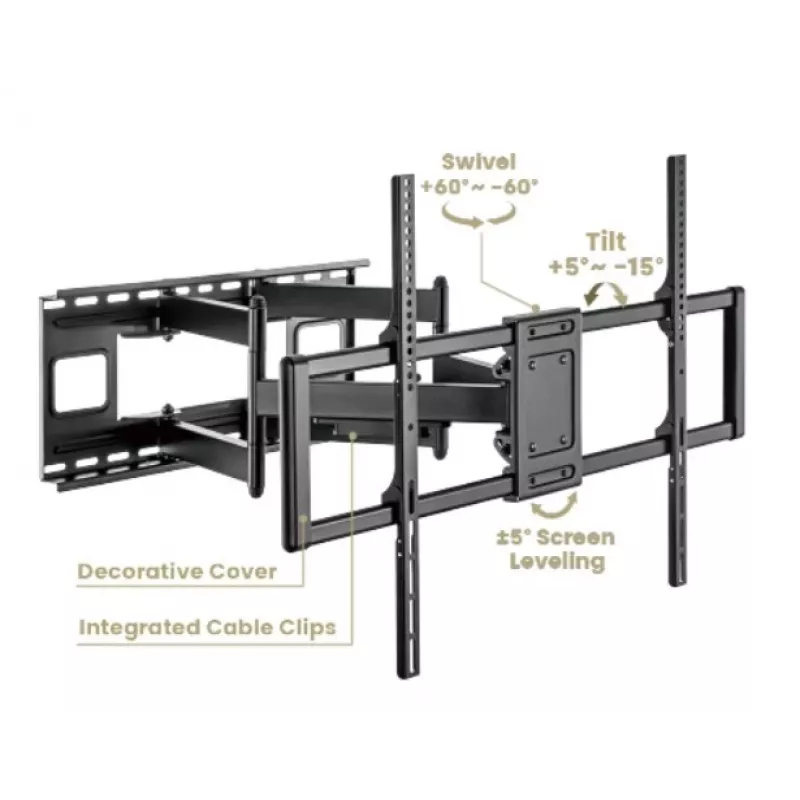 Gembird WM-120 pc(s)-01 soporte de TV 3,05 m (120) negro