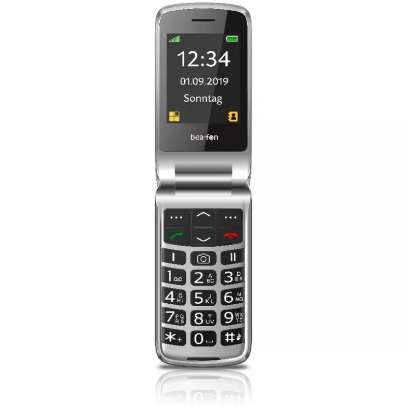 Bea-fon SL495 teléfono para mayores (sin fuente de alimentación) – negro plata