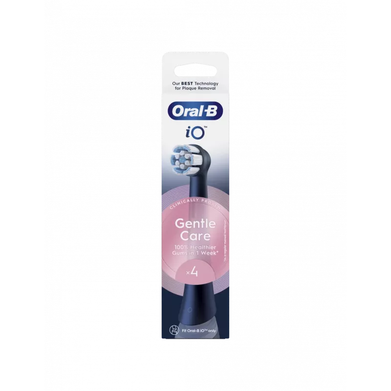 Oral-B iO Gentle Care cabezales de cepillo de repuesto, negro, 4 uds.