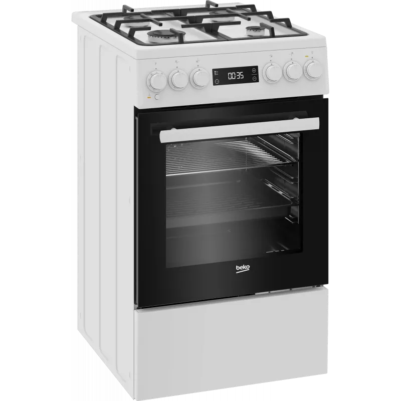 Placa de gas y horno eléctrico BEKO FSM51339DWDS 50 cm, blanco, clase energética A