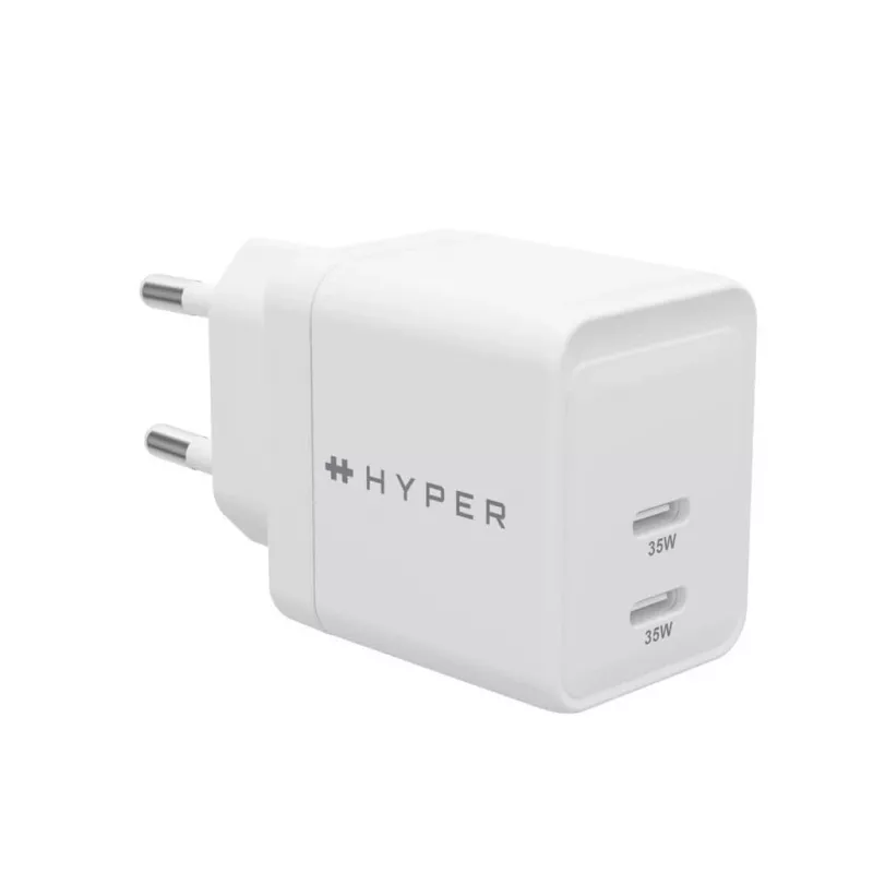 HYPER HJG35EU Cargador para dispositivos móviles, auriculares, headset, smartphone, reloj, blanco, carga rápida por CA, uso en interiores