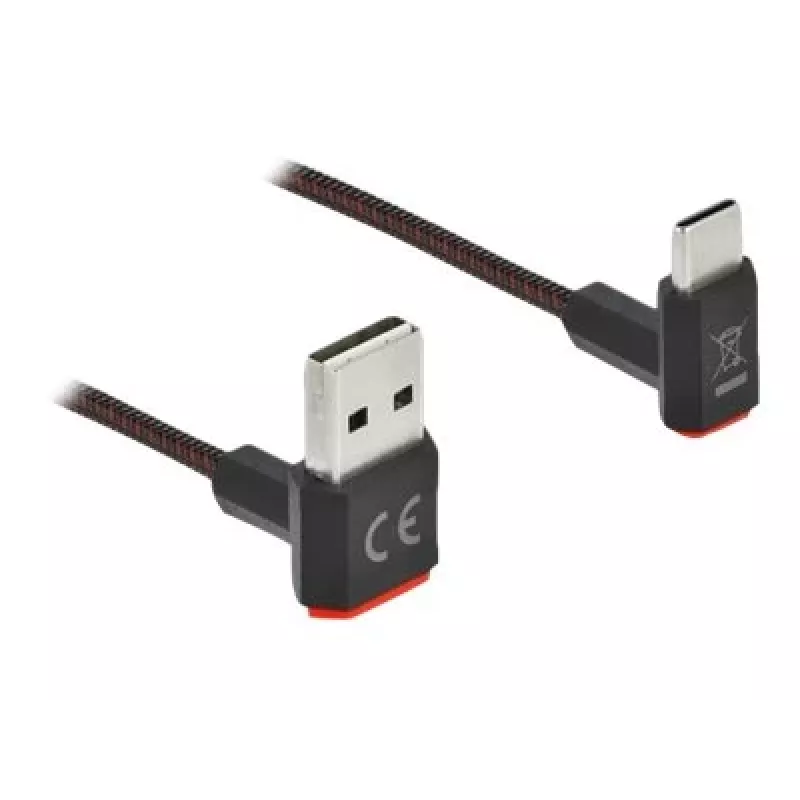 Cable USB DeLOCK EASY-USB 2.0 Type-A macho a Type-C macho en ángulo 0,5m negro