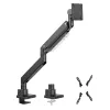 Maclean MC-968 Soporte de monitor de doble brazo con muelle de gas 17-57 27 kg Carga pesada Estable Totalmente articulado Soporte Máx VESA 200x200