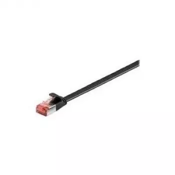 Wentronic Goobay cable de parcheo plano CAT 6, U/FTP, negro, 15 m - material de cobre (94238)