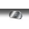 Radio reloj Muse M-170CMR — radio reloj digital, pantalla LED de 1,2 pulgadas, FM, AC 230V, respaldo AAA, espejo/blanco