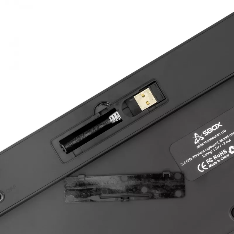 Teclado inalámbrico SBOX WK-26 US con teclas multimedia y distribución US