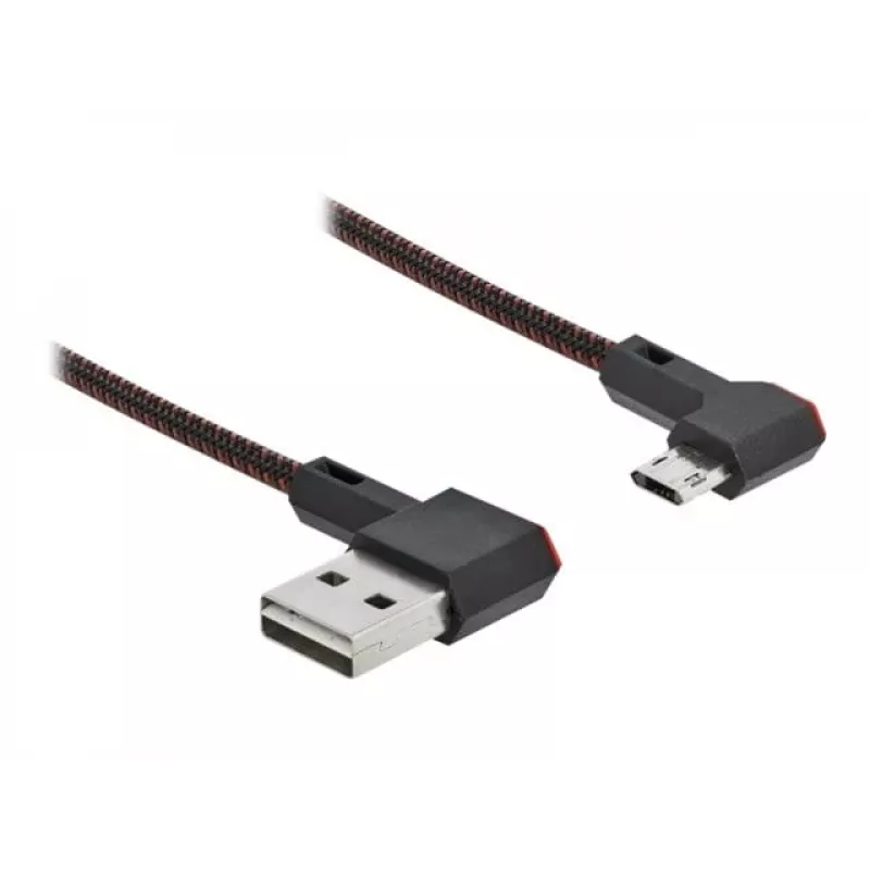 Cable USB DeLOCK EASY-USB 2.0 conector macho Type-A a conector macho Micro-B en ángulo 0,2 m negro
