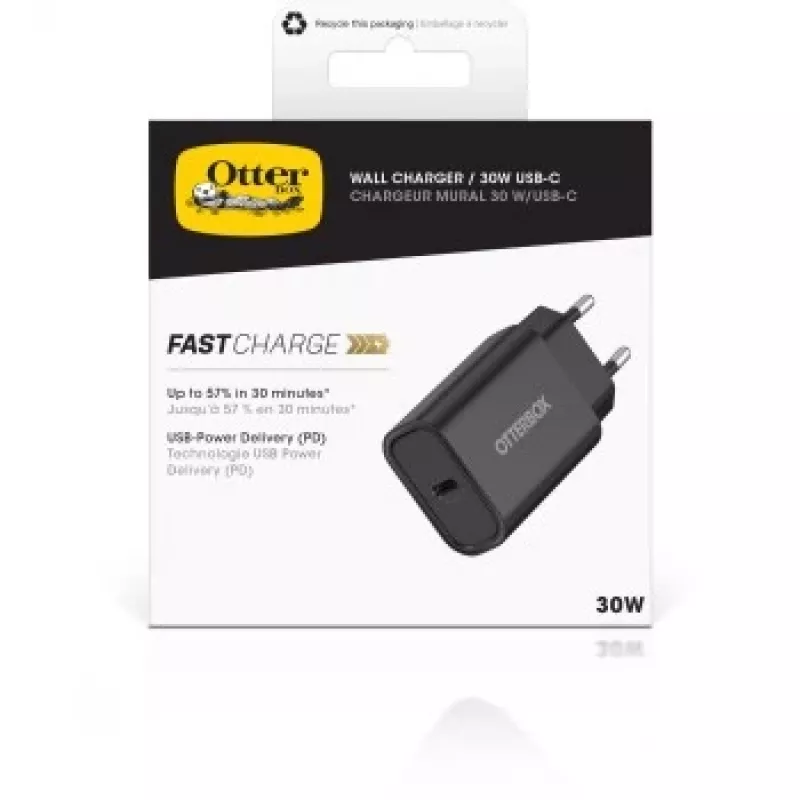 Cargador rápido de pared UE Wall Charger 30W negro USB Power Delivery 3.0 USB-C