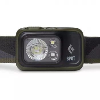 Linterna frontal Black Diamond Spot 400 – 400 lm, LED, IPX8 sumergible, AAA, alcance 12–100 m, negra