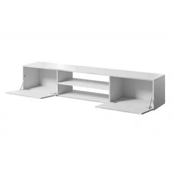 Mueble de TV cama meble SLIDE 200K, 200 x 40 x 37 cm, blanco brillante, tablero de partículas