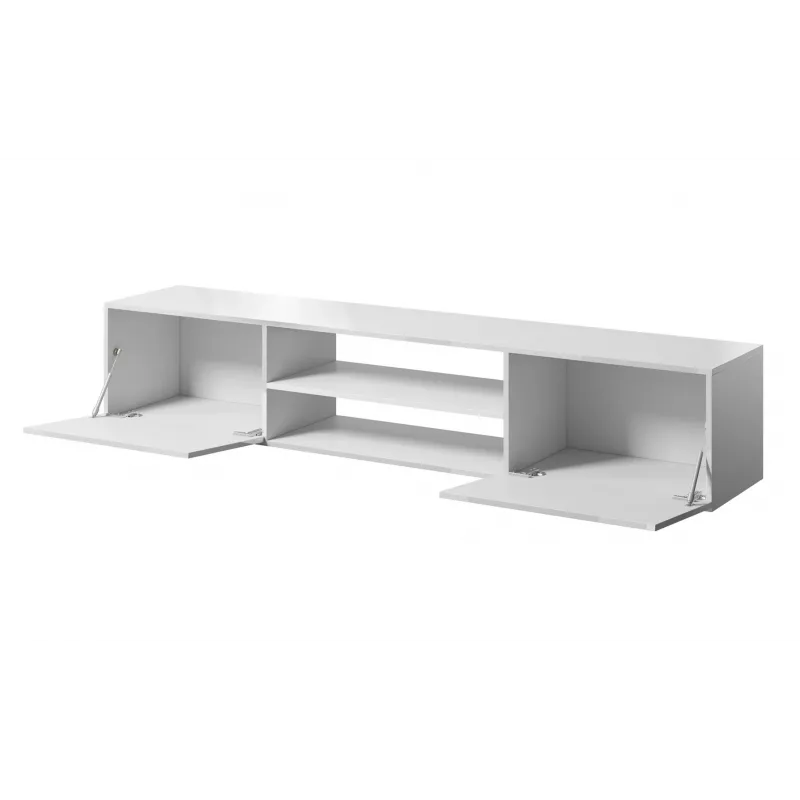 Mueble de TV cama meble SLIDE 200K, 200 x 40 x 37 cm, blanco brillante, tablero de partículas