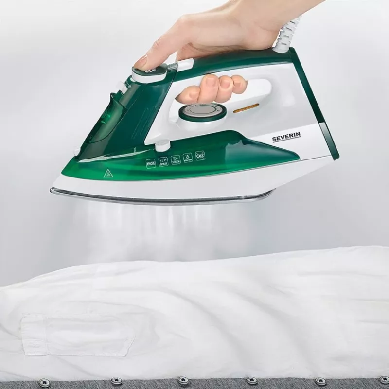 Severin BA 3261 Plancha de vapor Suela cerámica 2400 W Blanco, Verde