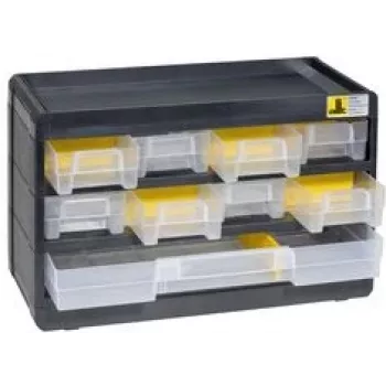 Caja de almacenamiento allit VarioPlus Basic 15, 300×190×135 mm, negro/amarillo