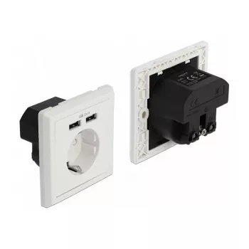 Toma de corriente CEE 7/3 + USB DeLOCK 11471