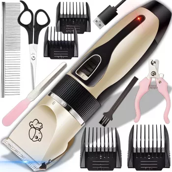 Máquina cortapelos para mascotas Extralink PETS inalámbrica para perros y gatos con 4 peines de corte, cepillo, tijeras y lima de uñas