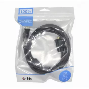 Cable TB VGA 15M-15M de 1,8 m negro-dorado (AKTBXVGAMMG180B)