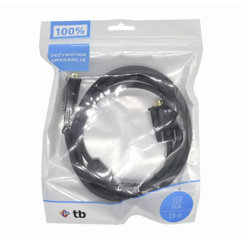 Cable TB VGA 15M-15M de 1,8 m negro-dorado (AKTBXVGAMMG180B)