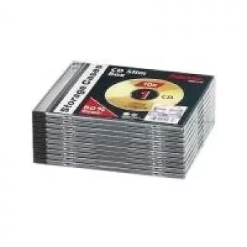 Jewel case fino para CD Hama, pack de 10, 1 disco, transparente