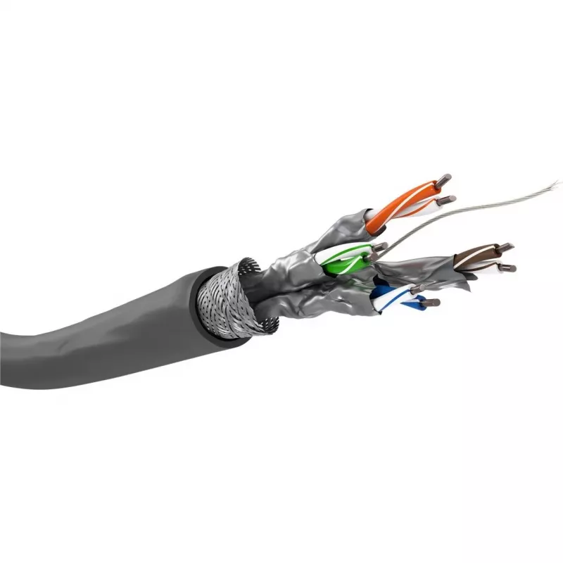 Cable de red Wentronic Goobay CAT 6, S/FTP (PiMF), gris, 305 m – mezcla de cobre CCA, AWG 23/1 (sólido), PVC (95696)