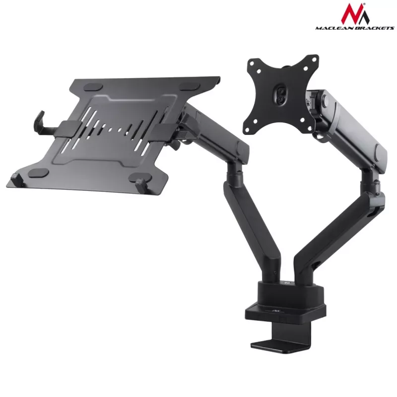 Soporte de mesa doble para monitor y portátil MACLEAN MC-813 para pantallas de 17–32