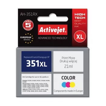 Activejet AH-351RX Tinta (sustituto de HP 351XL CB338EE; Premium; 21 ml; color)