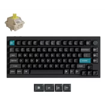 Teclado mecánico Keychron Q1 Ultra 8K — formato 75%, USB + RF inalámbrico + Bluetooth, RGB LED, negro