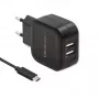 Qoltec 50188 Cargador para dispositivos móviles Portátil, Smartphone, Smartwatch, Tablet, Teléfono, Universal Negro AC, DC Interior