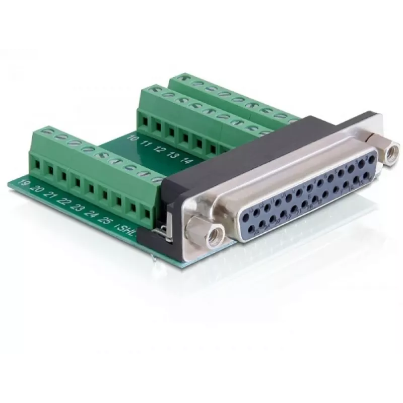 Delock Adaptador serie, DB-25 hembra a bloque de terminales (65317)