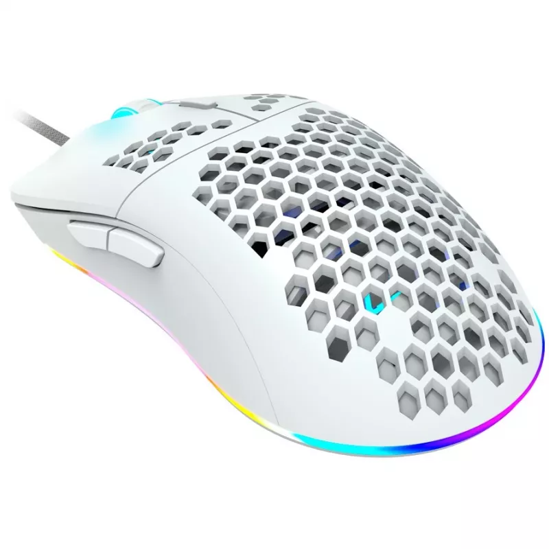 CANYON Puncher GM-11, ratón gaming con 7 botones programables, sensor óptico Pixart 3519, 4 niveles de DPI hasta 4200, 5 millones de clics de vida útil, cable Ultraweave de 1,65 m, patines de PTFE