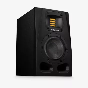 Monitores de estudio ADAM AUDIO A4V negro, 2 vías, 90 W RMS, woofer de 4 pulgadas, pantalla LED, montaje en rack