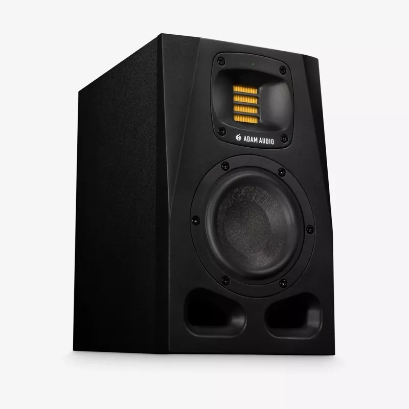 Monitores de estudio ADAM AUDIO A4V negro, 2 vías, 90 W RMS, woofer de 4 pulgadas, pantalla LED, montaje en rack