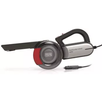 Aspirador de mano Black & Decker PV1200AV — Limpiador de tapicerías en seco, 12 V, 0,44 L, 12,5 W, cable de 5 m, gris/rojo