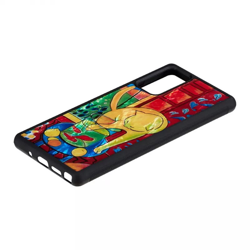 Funda protectora iKins para Samsung Galaxy Note 20 con diseño gato y pez rojo