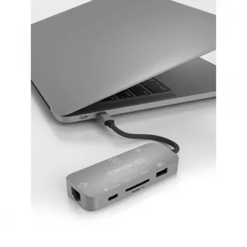 Hub USB Terratec Connect C8 USB 2.0 Type-C gris