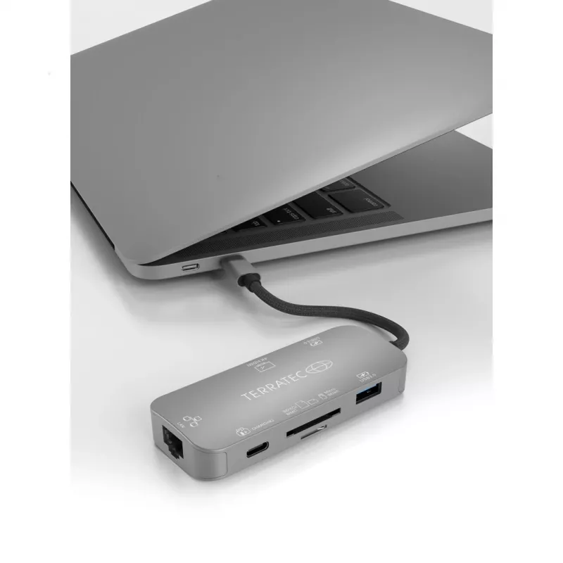 Hub USB Terratec Connect C8 USB 2.0 Type-C gris