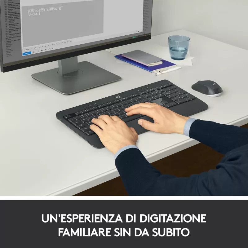 Logitech MK540 Advanced – conjunto teclado-ratón – inalámbrico – 2,4 GHz – QWERTY – italiano