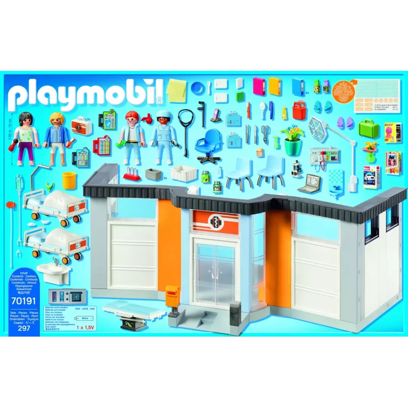 Figura de juguete Playmobil 70191 Ala de hospital amueblada 297 piezas