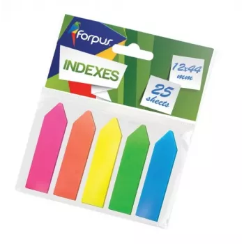 Índice de papel Forpus, 12x44 mm, surtido, plástico, flechas (5x25) 0718-105