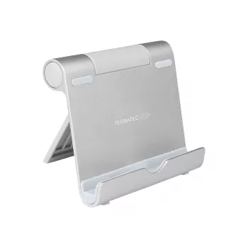 TERRATEC iTab S - Soporte para teléfono móvil / tablet - Aluminio - Plata - Soporte de mesa (219727)