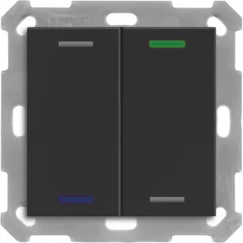MDT BE-TAL55T206.01 KNX pulsador Light 55 2f RGBW sensor de temperatura negro mate neutro 1 (BE-TAL55T206.01)