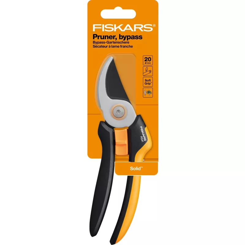 Fiskars Solid L P341 Tijera de jardín de yunque Negro, naranja