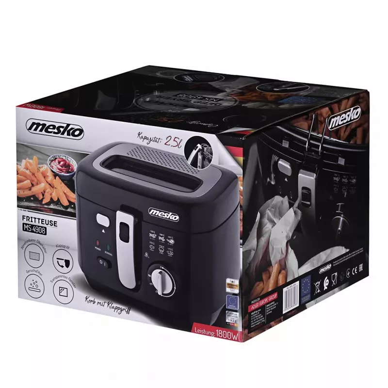 Freidora Mesko Home MS 4908 Single 2,5 L 1800 W negro gris